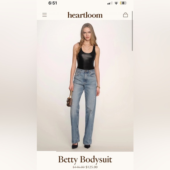 Heartloom Black Bodysuit - Picture 1 of 3